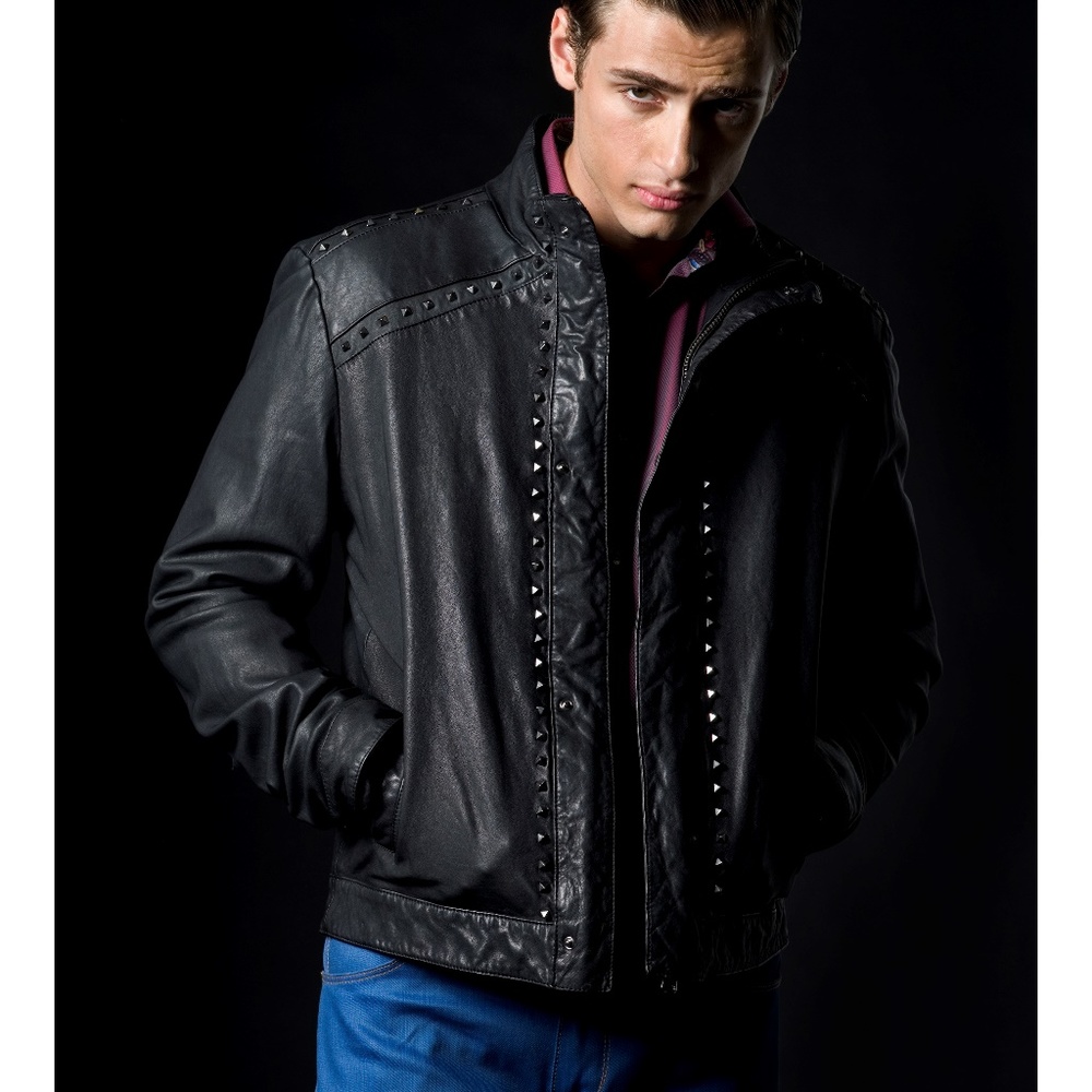 Black vintage leather jacket